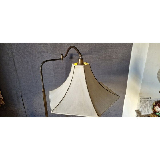 Image 1 of Vintage messing vloerlamp met bronspatina