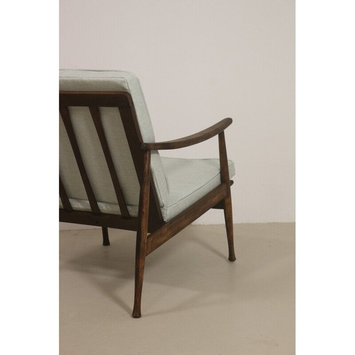 Scandinavische vintage fauteuil met gebogen armen, 1960