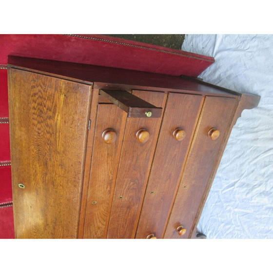 Image 1 of Vintage eiken bureau met 4 laden