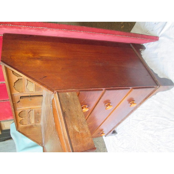 Image 1 of Vintage eiken bureau met 4 laden