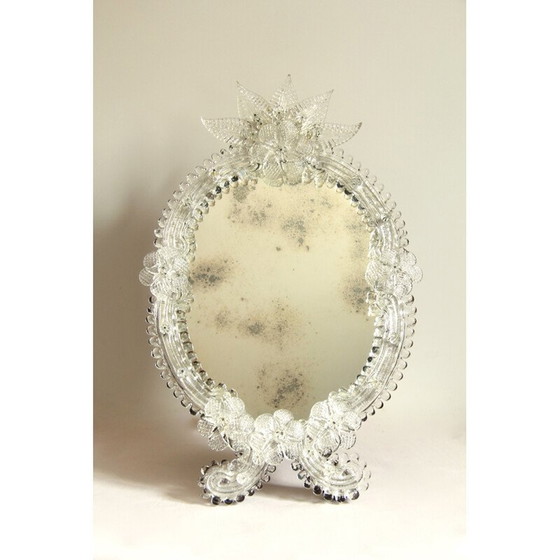 Image 1 of Vintage spiegel in murano glas en massief hout, Italië 1960