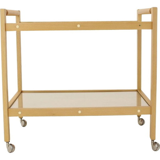 Vintage mobiele serveertafel, Tsjecho-Slowakije 1980