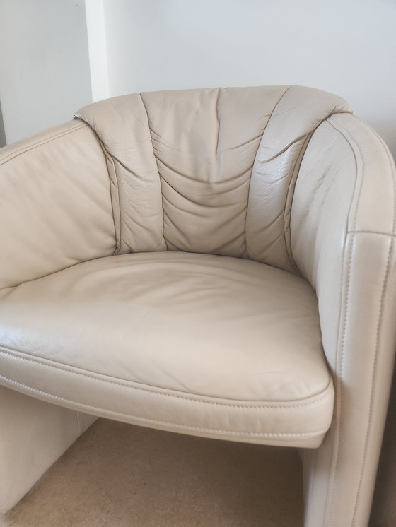 Image 1 of 2x Vintage leren fauteuil