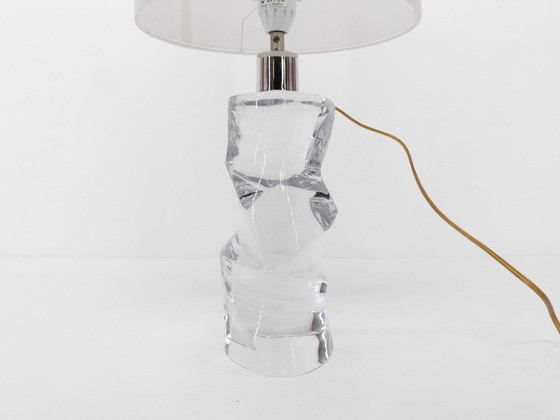 Image 1 of Scandinavische doorschijnende glazen lampvoet Olle Alberius, Orrefors 1970