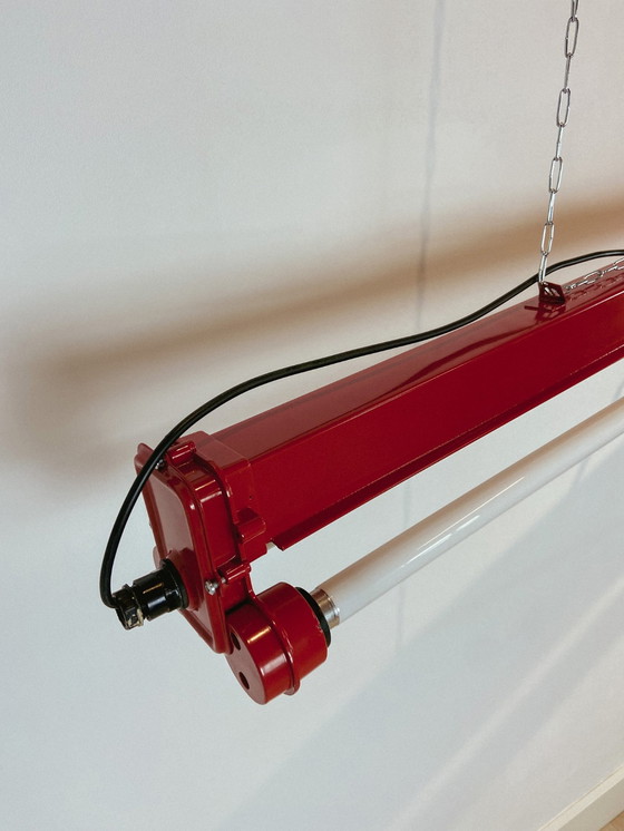 Image 1 of Vintage gerestaureerde XL plafondlamp uit oude fabriek