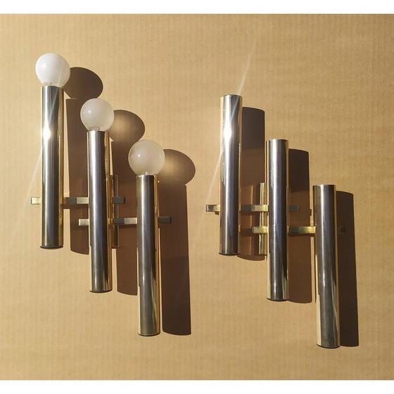 Image 1 of Italiaanse vintage messing wandlamp,1970