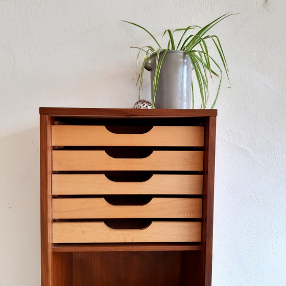 Image 1 of Vintage Deense  archiefkast van teak fineer