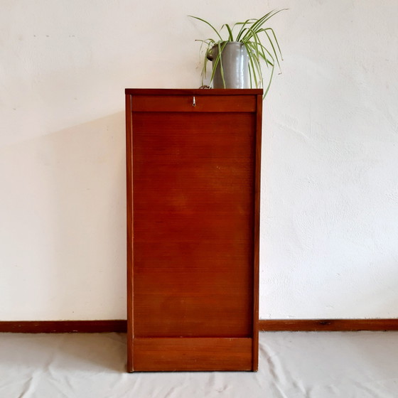 Image 1 of Vintage Deense  archiefkast van teak fineer