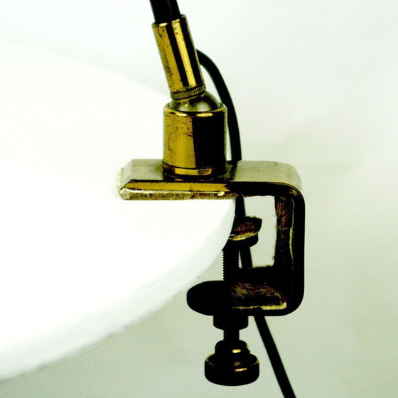 Image 1 of Vintage zwart Italiaanse messing bureaulamp van Stilnovo, 1950
