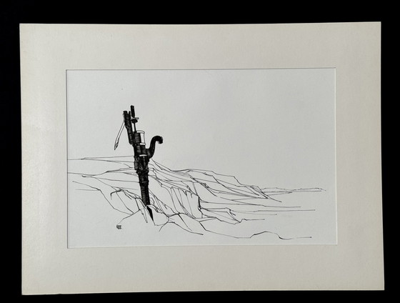 Image 1 of Landschap (inkt) - Eugène Eechaut (1928-2019)