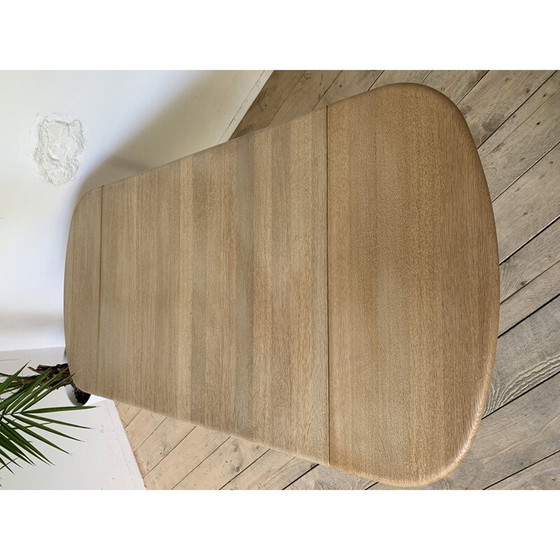 Image 1 of Scandinavische vintage massief eiken salontafel van Hans Wegner voor Getama, 1981