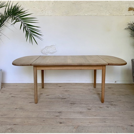 Scandinavische vintage massief eiken salontafel van Hans Wegner voor Getama, 1981