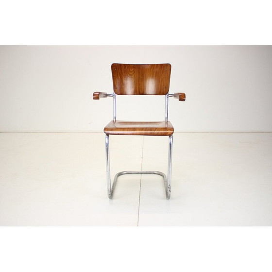 Image 1 of Vintage Bauhaus chromen fauteuil van Rudolf Vichr Prag, Tsjecho-Slowakije jaren 1930