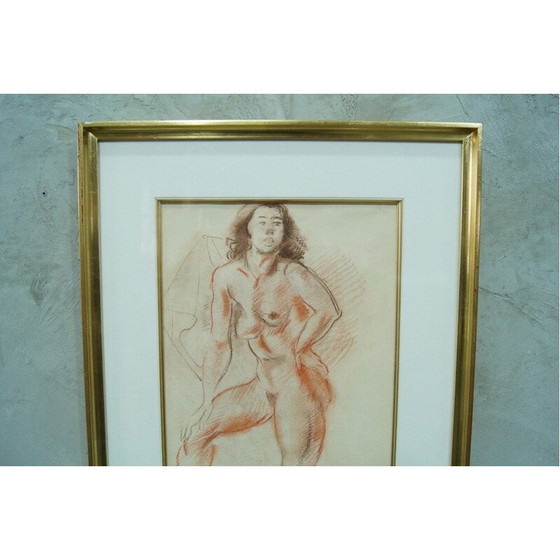 Image 1 of Vintage schilderij vrouwelijke act van Jules Schyl, Zweden 1953