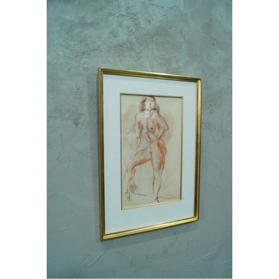 Image 1 of Vintage schilderij vrouwelijke act van Jules Schyl, Zweden 1953