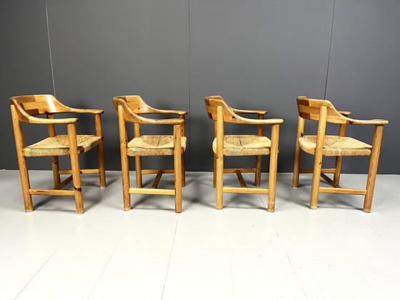 Image 1 of Rainer Daumiller grenenhouten eetkamerstoelen voor Hirtshals Savvaerk - set van 4 - jaren 1970