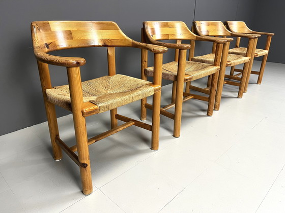 Image 1 of Rainer Daumiller grenenhouten eetkamerstoelen voor Hirtshals Savvaerk - set van 4 - jaren 1970