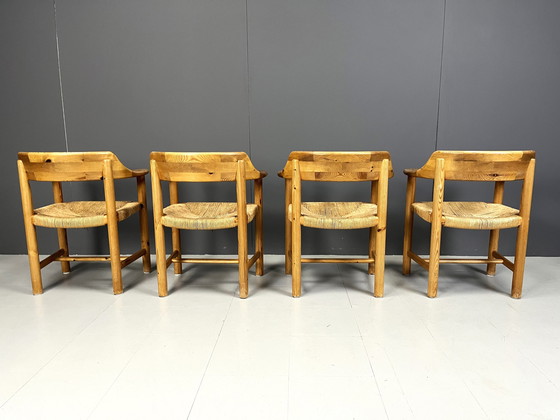 Image 1 of Rainer Daumiller grenenhouten eetkamerstoelen voor Hirtshals Savvaerk - set van 4 - jaren 1970