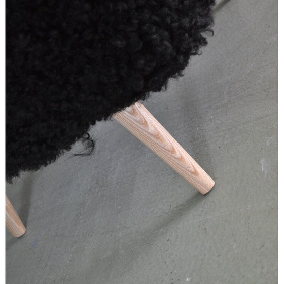 Image 1 of Vintage Cocktail Club stoel van schapenvacht, 1960