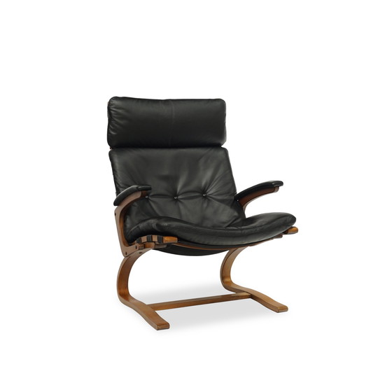 Image 1 of Rybo Rykken & Co. Kengu Fauteuil Leer Zwart Vintage Stoel