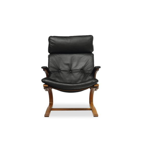 Image 1 of Rybo Rykken & Co. Kengu Fauteuil Leer Zwart Vintage Stoel