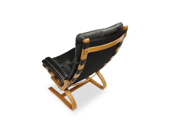 Image 1 of Rybo Rykken & Co. Kengu Fauteuil Leer Zwart Vintage Stoel