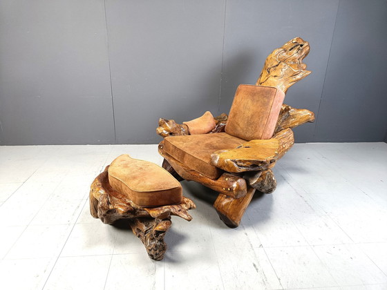 Image 1 of Olijfboom Wortel Fauteuil, 1960S