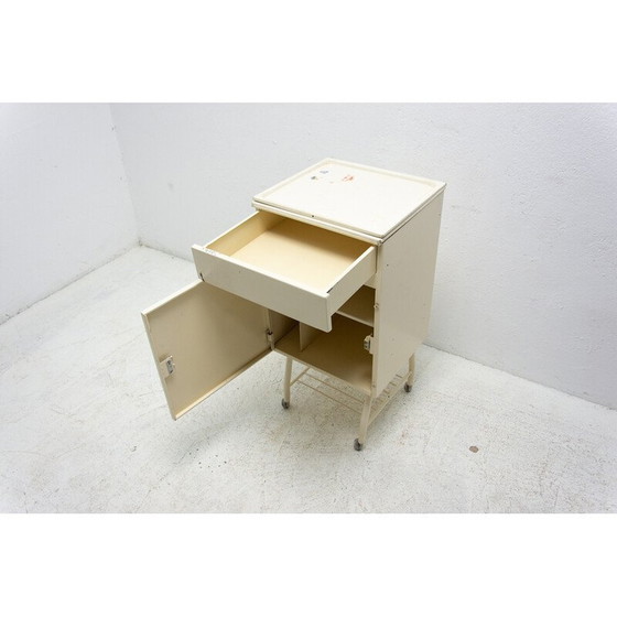 Image 1 of Paar oude tinnen nachtkastjes, Tsjechoslowakije 1970