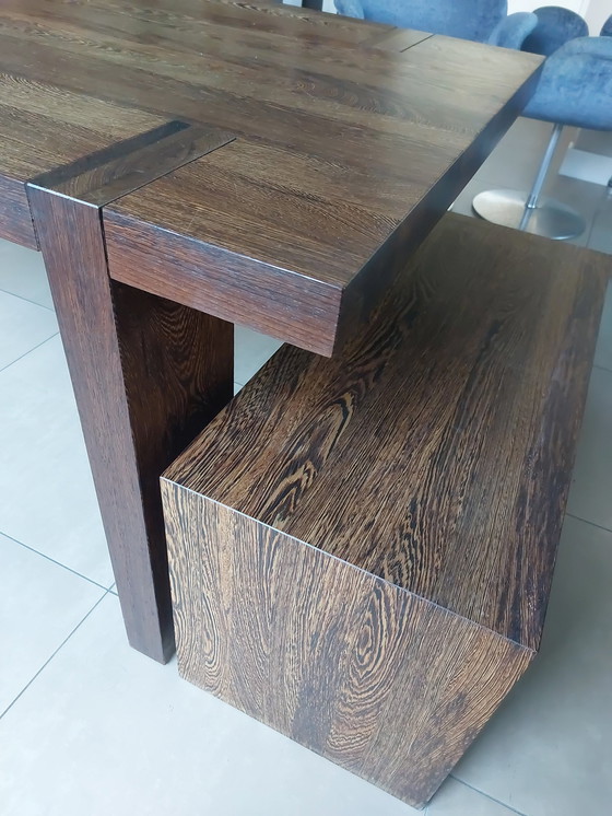 Image 1 of Michel Seuren Massief Wenge. eettafel, bankje en krukjes