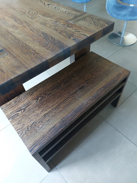 Image 1 of Michel Seuren Massief Wenge. eettafel, bankje en krukjes