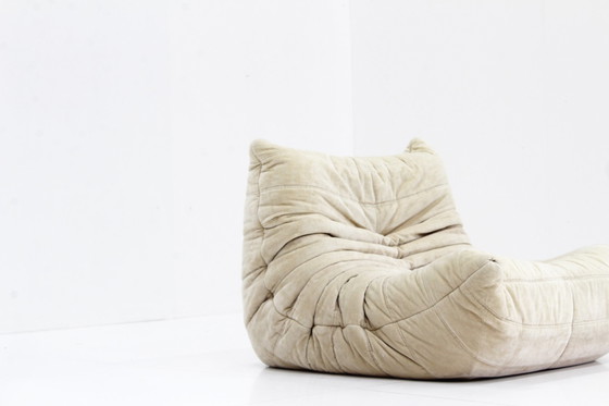 Image 1 of Originele Vintage Togo Ligne Roset fauteuil beige stof