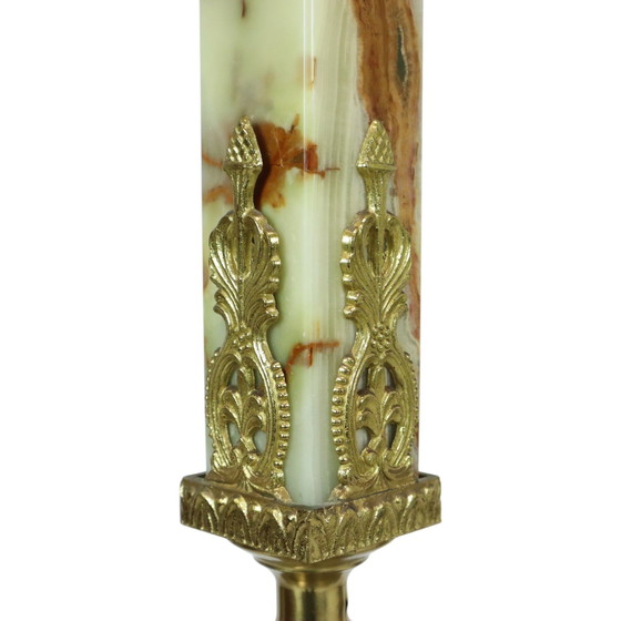 Image 1 of Hollywood Regency Kapstok Onyx En Messing