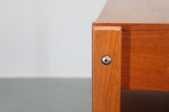 Image 1 of 1960S Deens teakhouten naaikarretje of bijzettafeltje