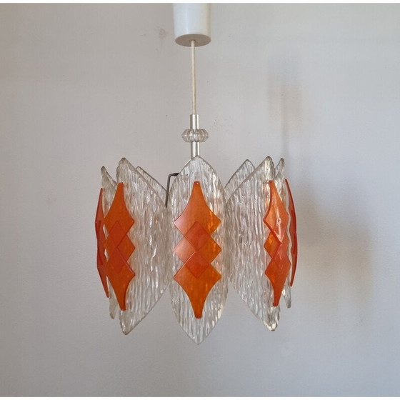 Image 1 of Mid century glazen hanglamp, Duitsland 1970