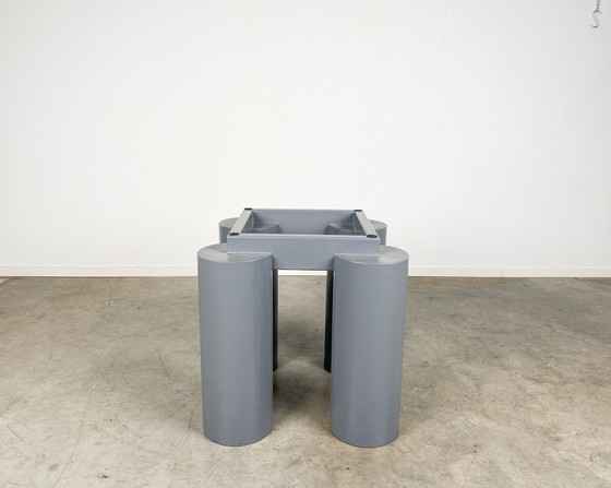 Image 1 of Vintage eettafel met glazen blad