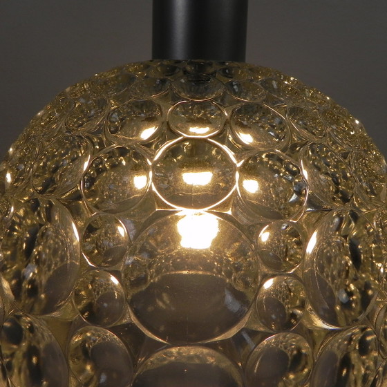 Image 1 of Vintage hanglamp met glazen kap met bubbelpatroon, jaren 60