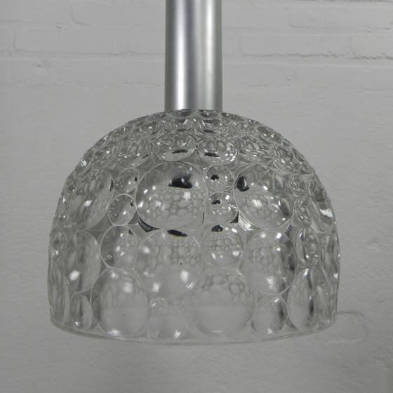 Image 1 of Vintage hanglamp met glazen kap met bubbelpatroon, jaren 60