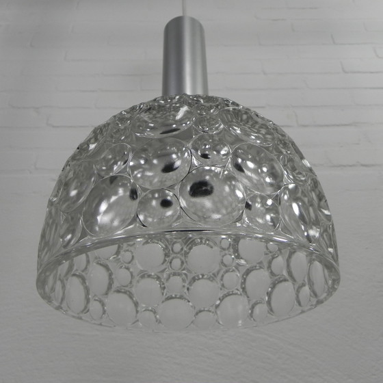 Image 1 of Vintage hanglamp met glazen kap met bubbelpatroon, jaren 60