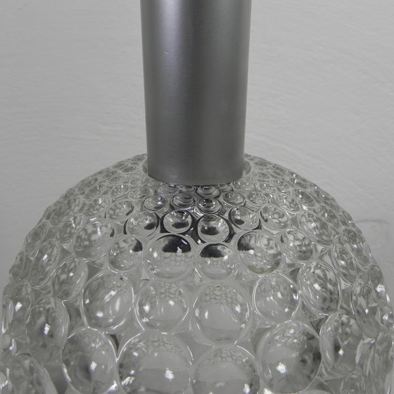 Image 1 of Vintage hanglamp met glazen kap met bubbelpatroon, jaren 60