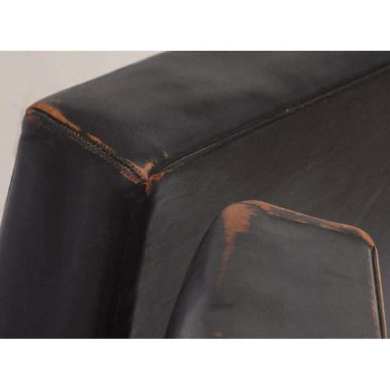 Image 1 of Paar vintage stoelen in zwart leer - jaren 1960