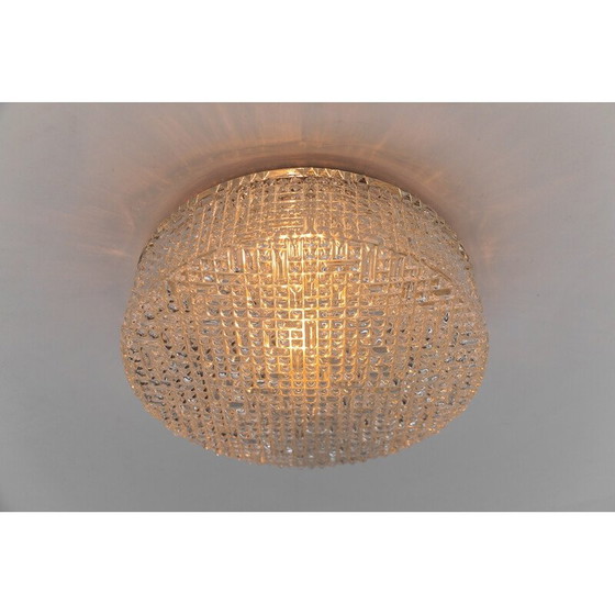 Image 1 of Vintage plafondlamp helder glas, Duitsland 1960