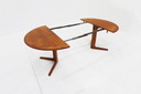 Vintage Deense ronde uitschuifbare eettafel jaren 60