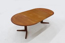 Vintage Deense ronde uitschuifbare eettafel jaren 60
