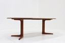 Vintage Deense ronde uitschuifbare eettafel jaren 60