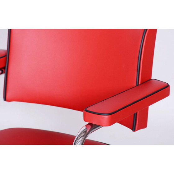 Image 1 of Vintage Bauhaus fauteuil in chroomstaal en leer van Gilbert Rohde, Duitsland 1930