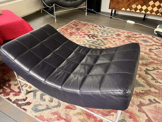 Image 1 of Leolux Volare Fauteuil Met Hocker Donkerblauw