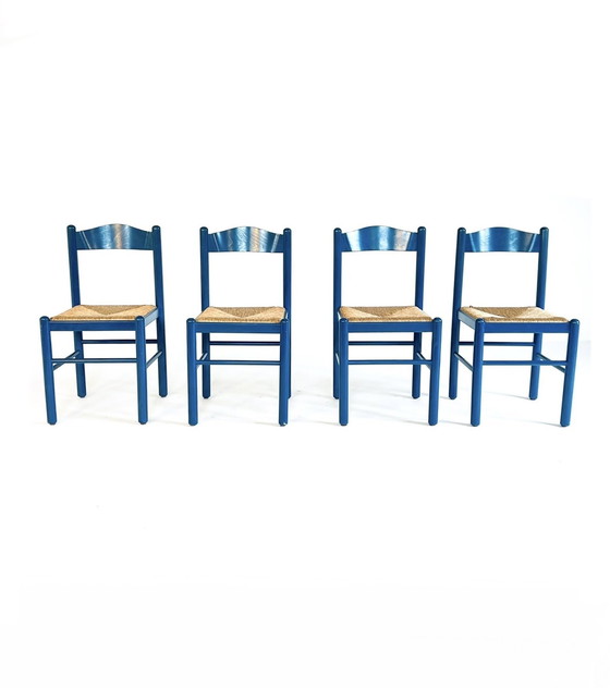 Image 1 of 4X Vintage Rush Eetkamerstoel ‘70