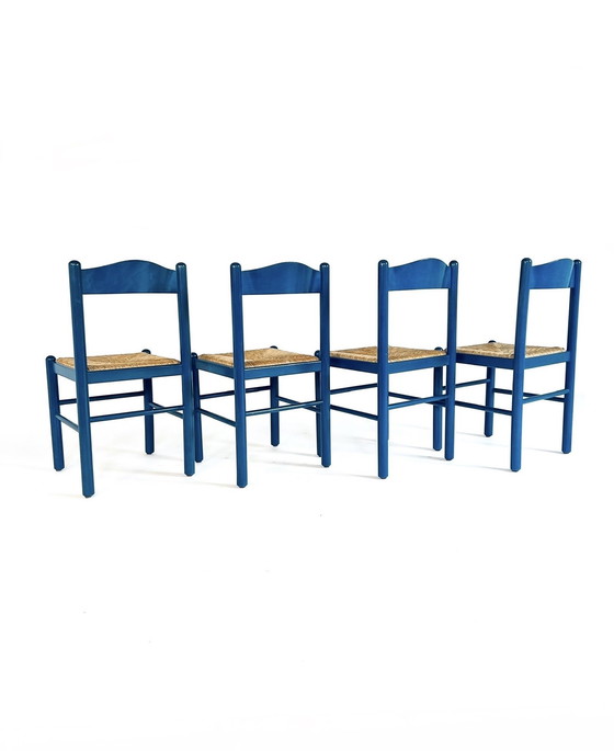 Image 1 of 4X Vintage Rush Eetkamerstoel ‘70