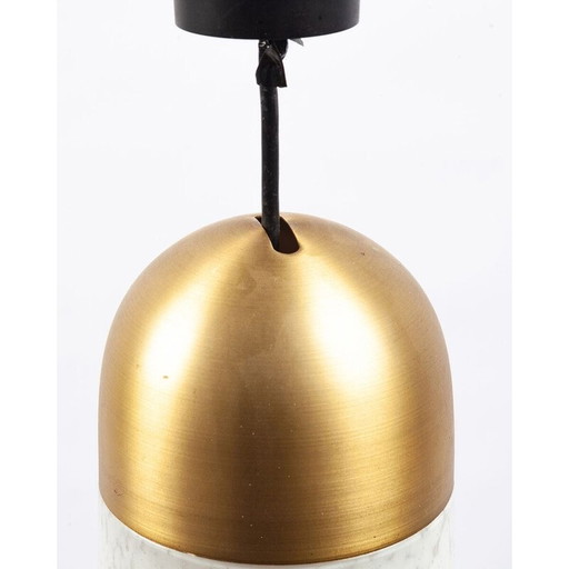 Vintage plafondlamp van Murano glas en metaal, 1969