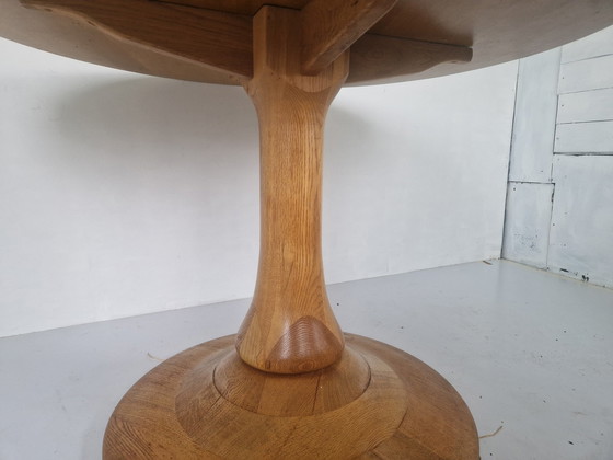 Image 1 of Massief Houten Tafel Met Tulp Voet
